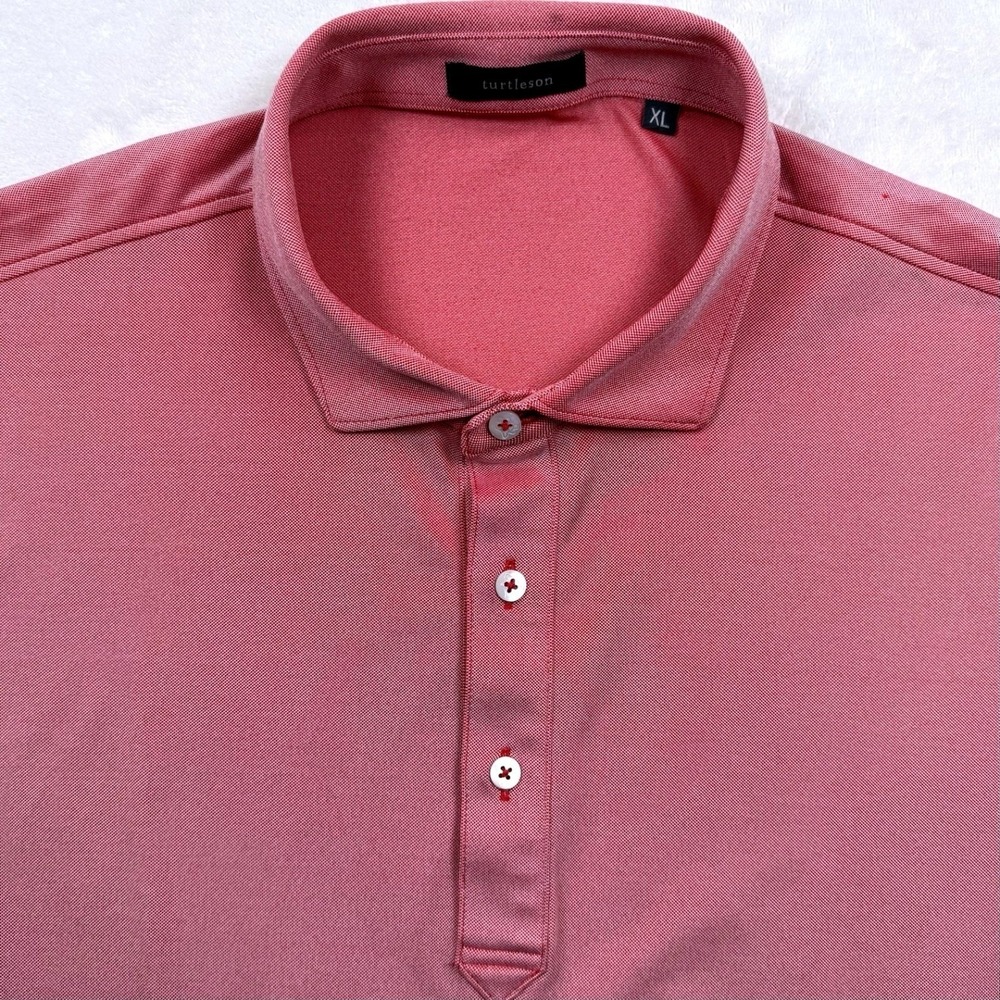 Turtleson Polo Shirt Mens XL Pink Short Sleeve Stretch Performance Golf - Picture 4 of 8